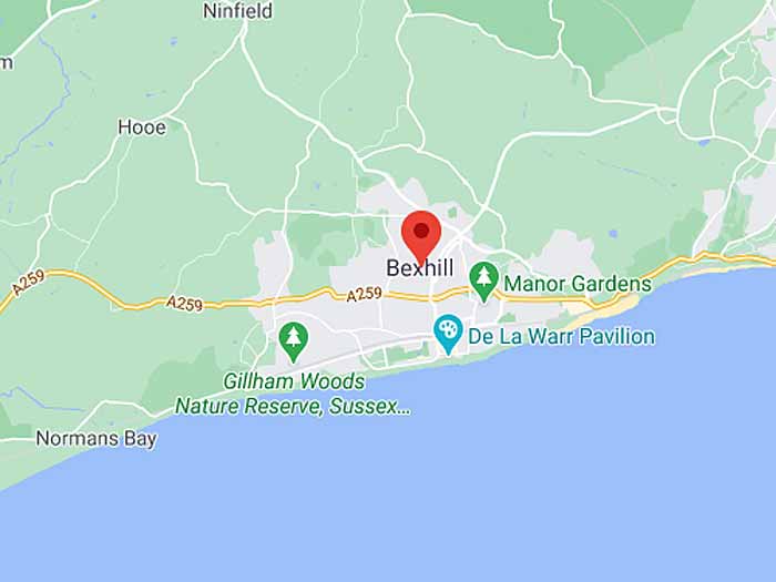 google map of bexhill-on-sea