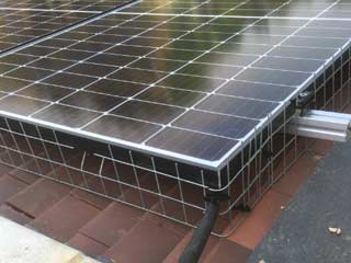 Solar pv panel bird protection