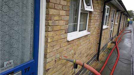 Cavity wall insulation injection process