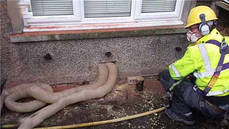 Cavity wall extraction process