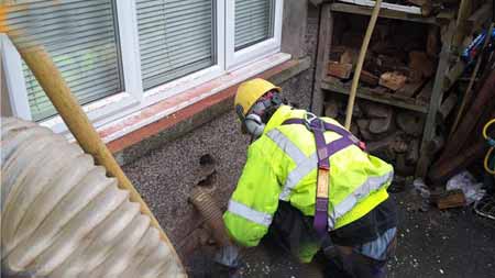 Cavity wall extraction process